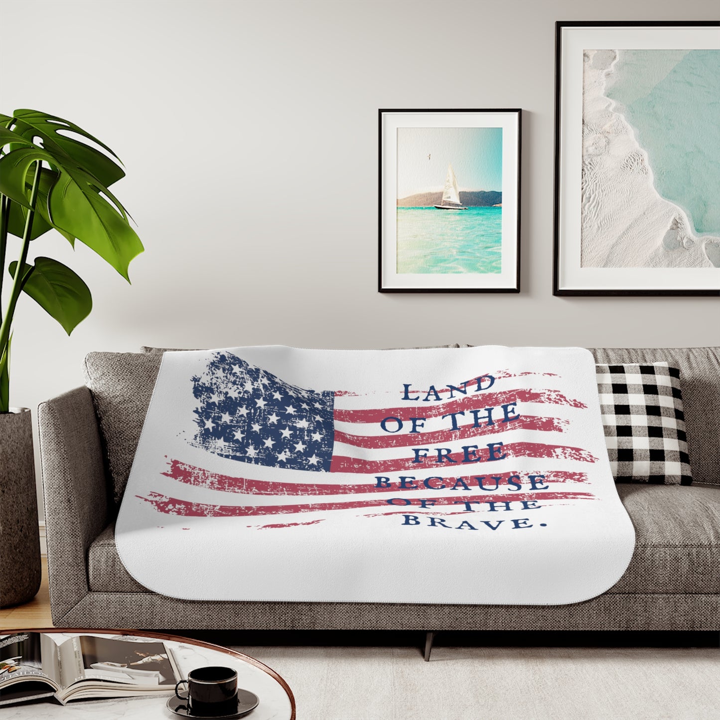 American Flag Sherpa Blanket