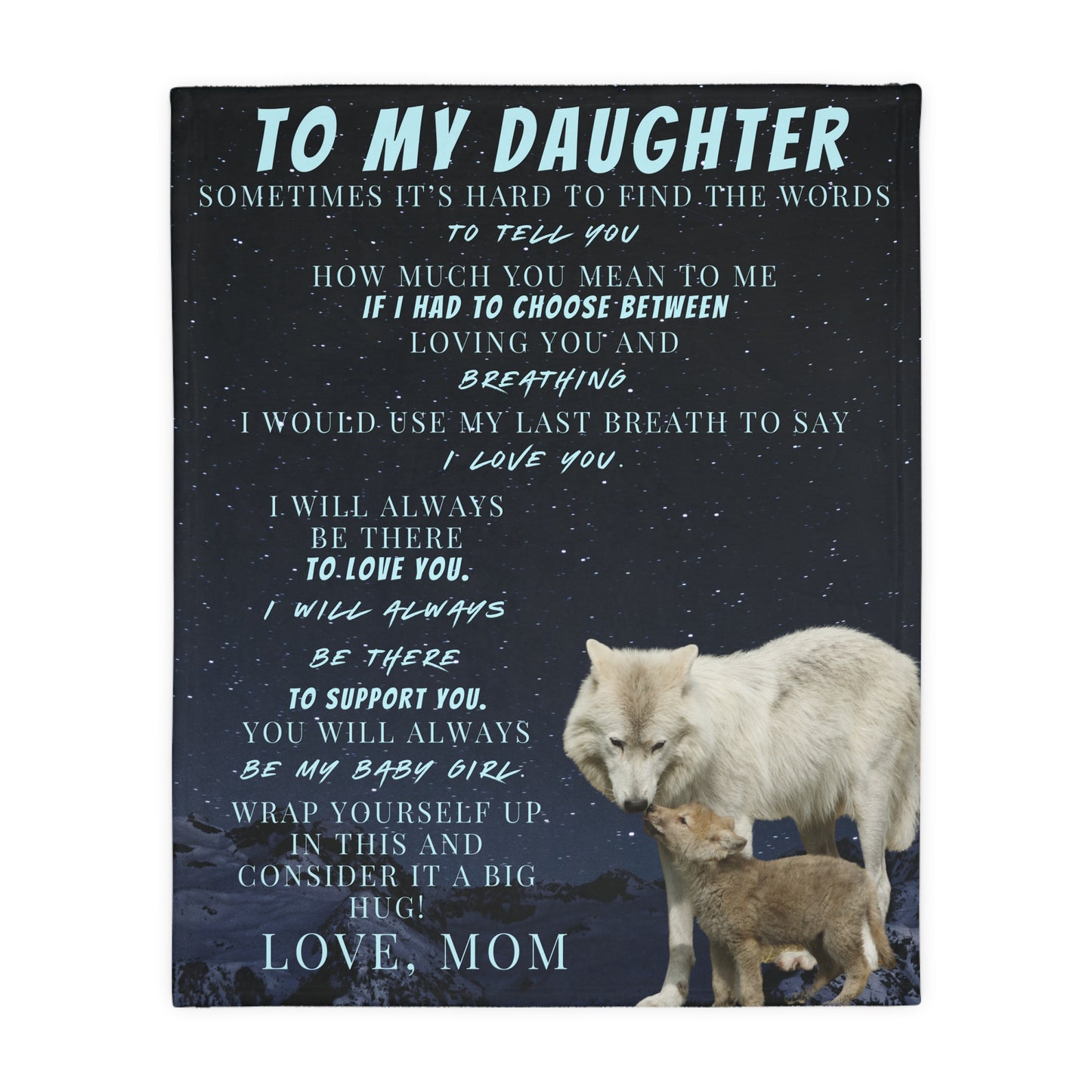 To My Daughter, From Mom Velveteen Minky Blanket