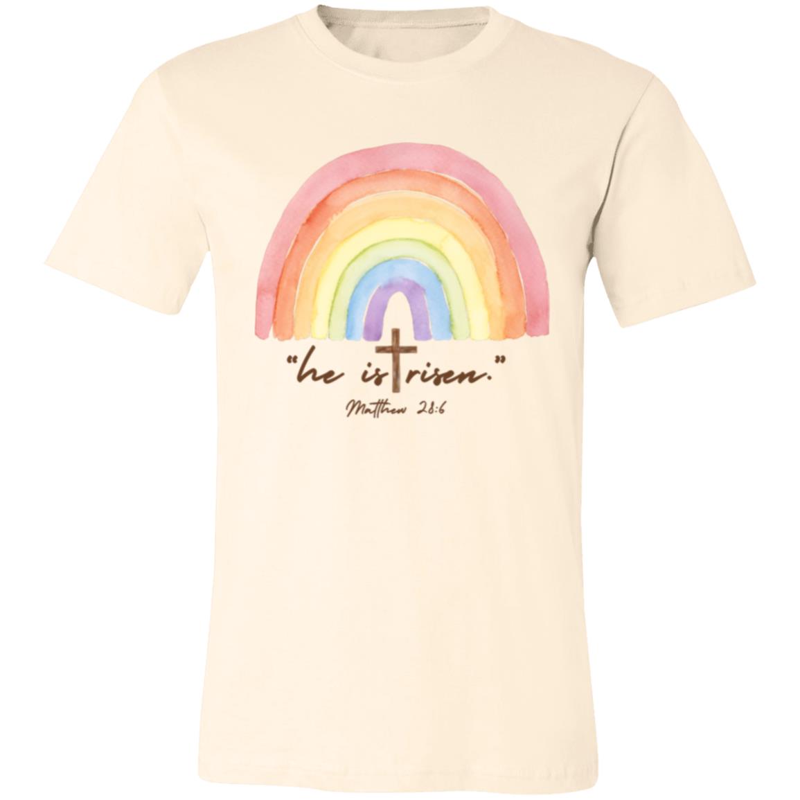 He is risen rainbow adult tee