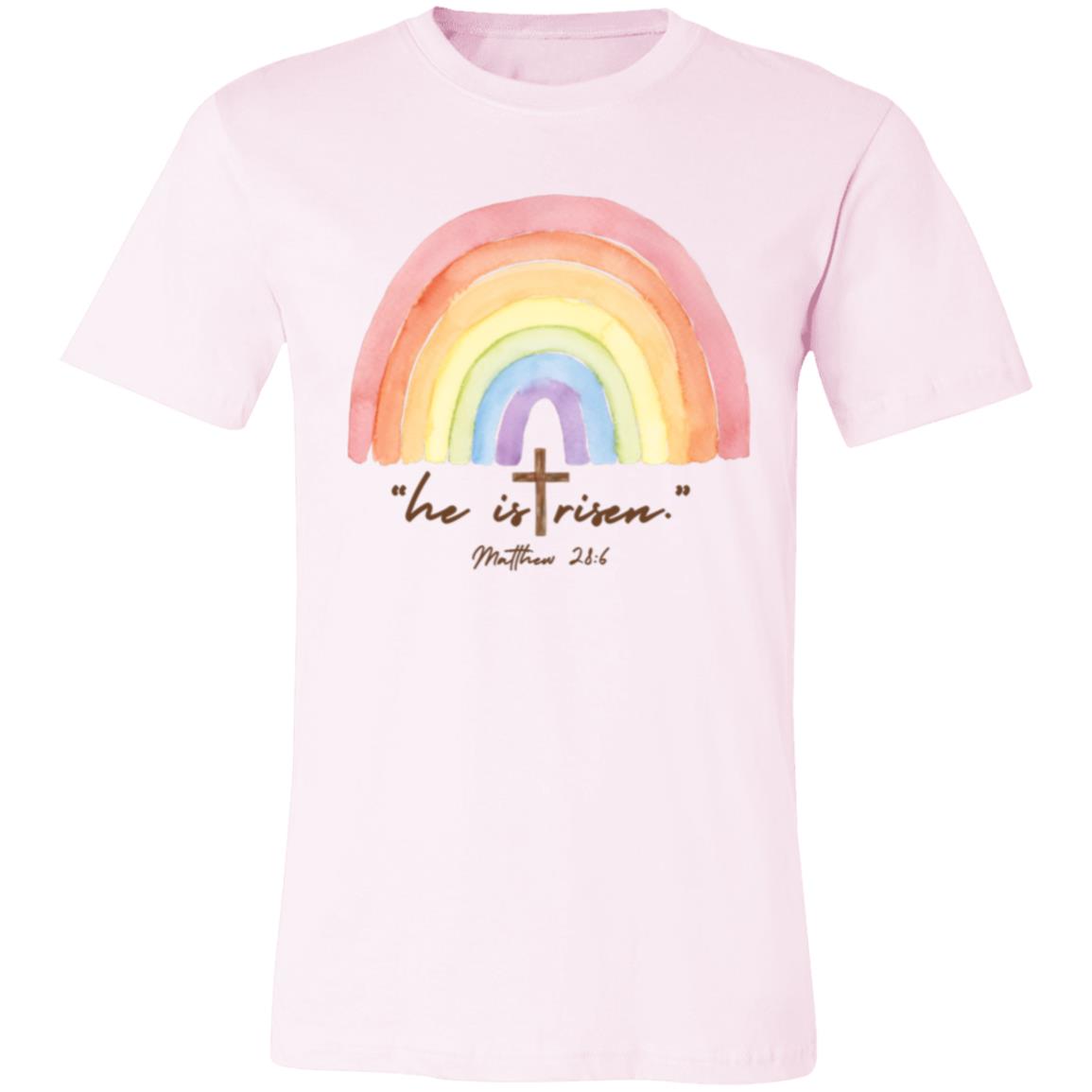 He is risen rainbow adult tee