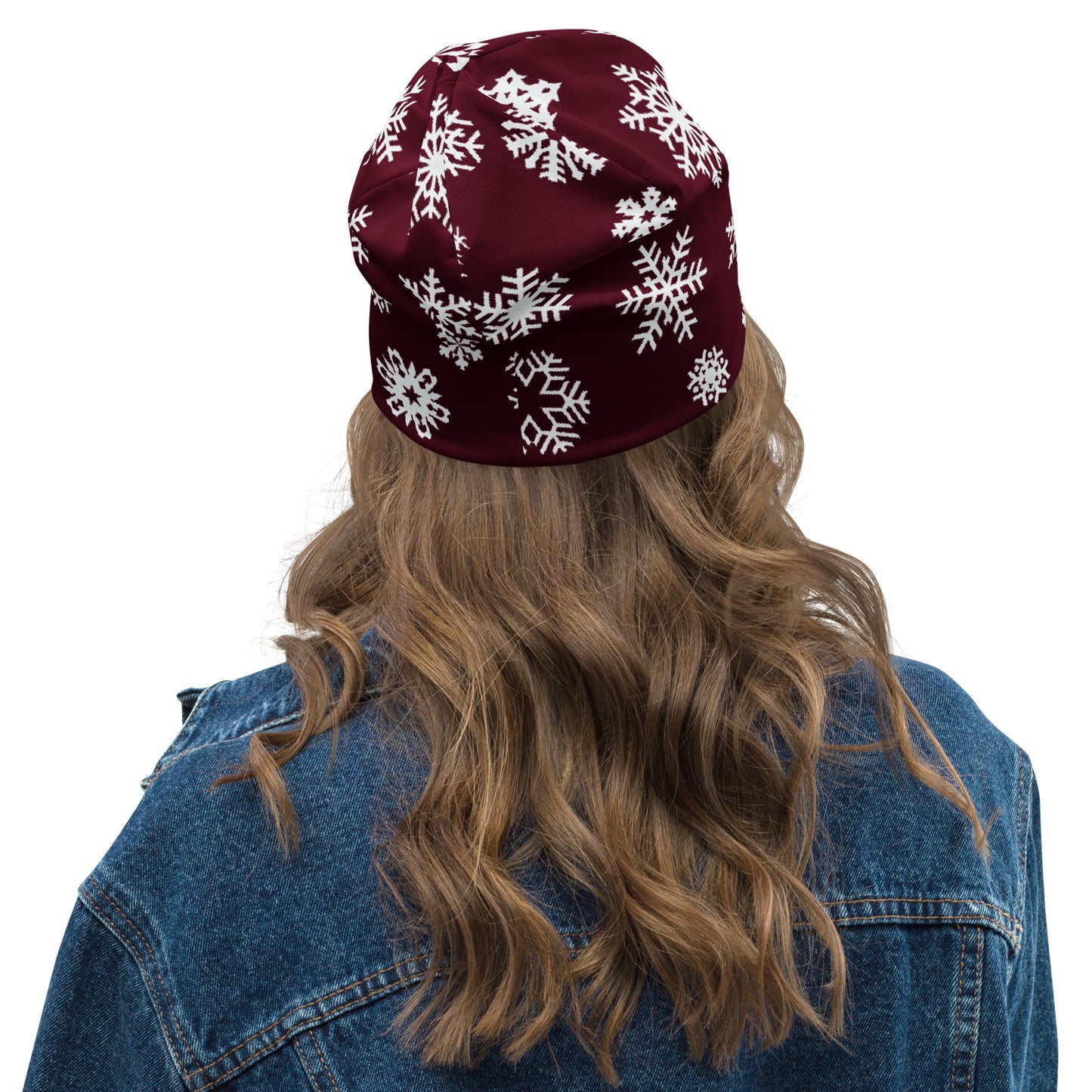 Red Snowflake All-Over Print Beanie