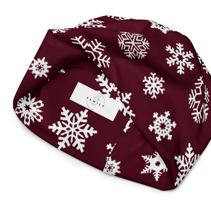 Red Snowflake All-Over Print Beanie