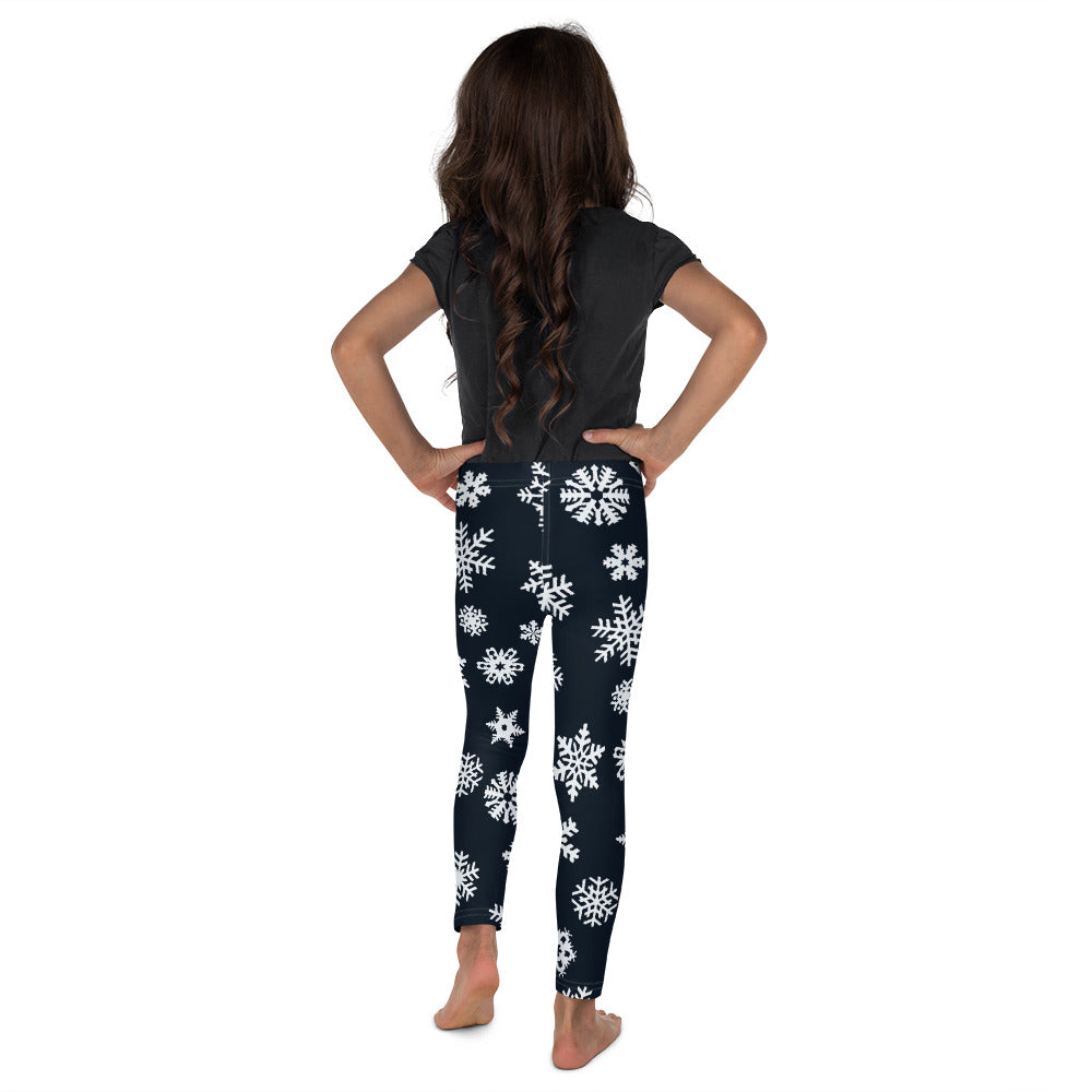 Navy Snowflake Kid's Leggings