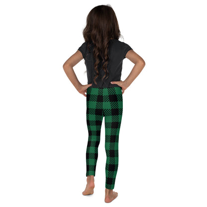 Green Buffalo Plaid Kid's Leggings