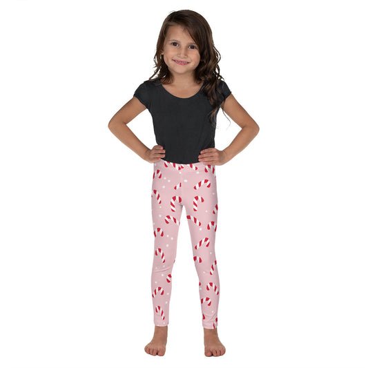 Pink Candy Cane Kid's Leggings