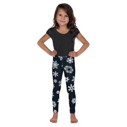 Navy Snowflake Kid's Leggings