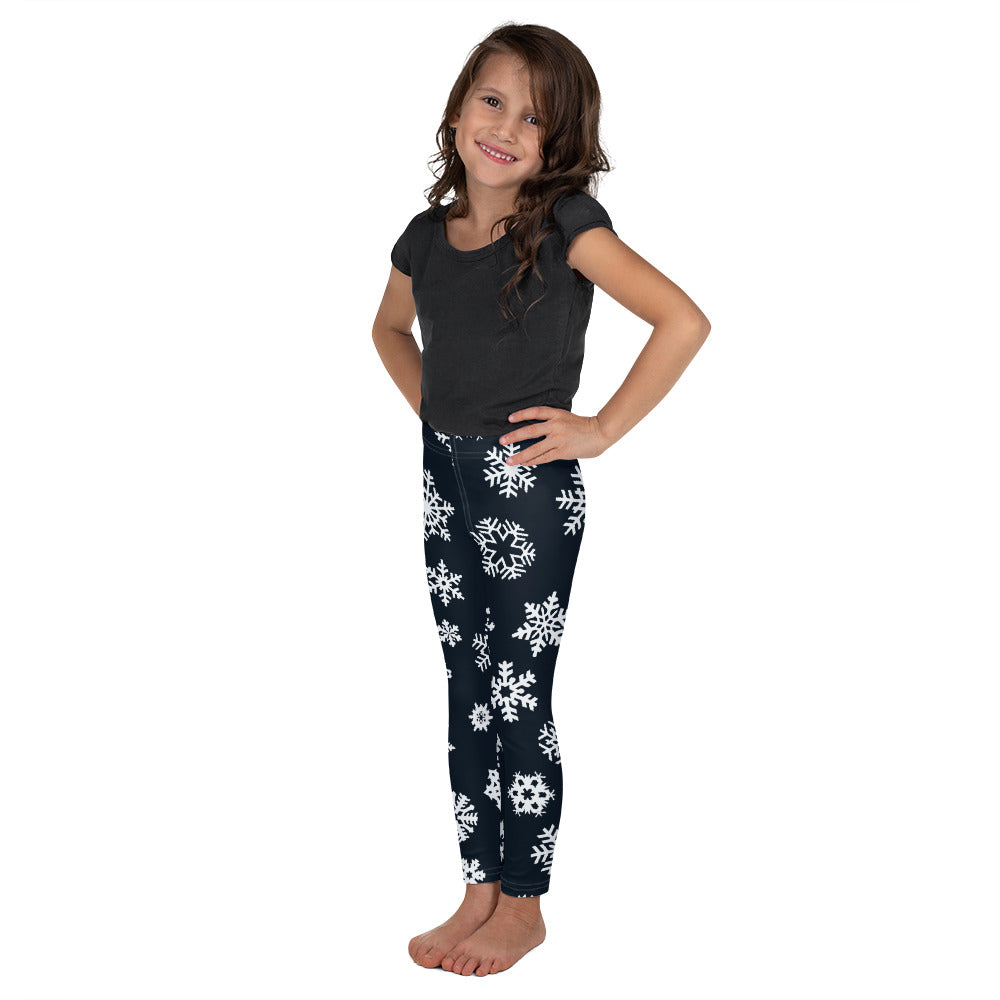 Navy Snowflake Kid's Leggings