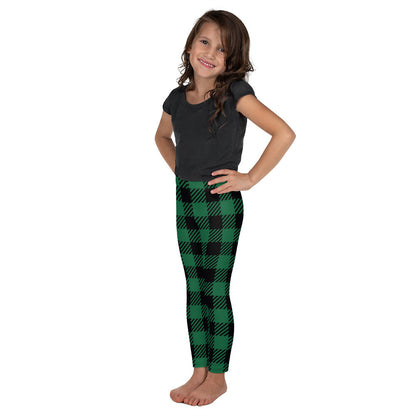 Green Buffalo Plaid Kid's Leggings