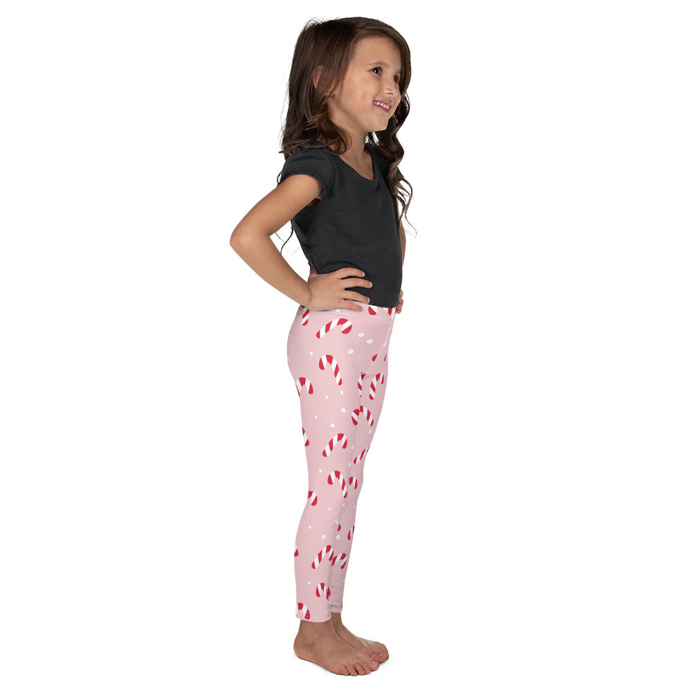 Pink Candy Cane Kid's Leggings