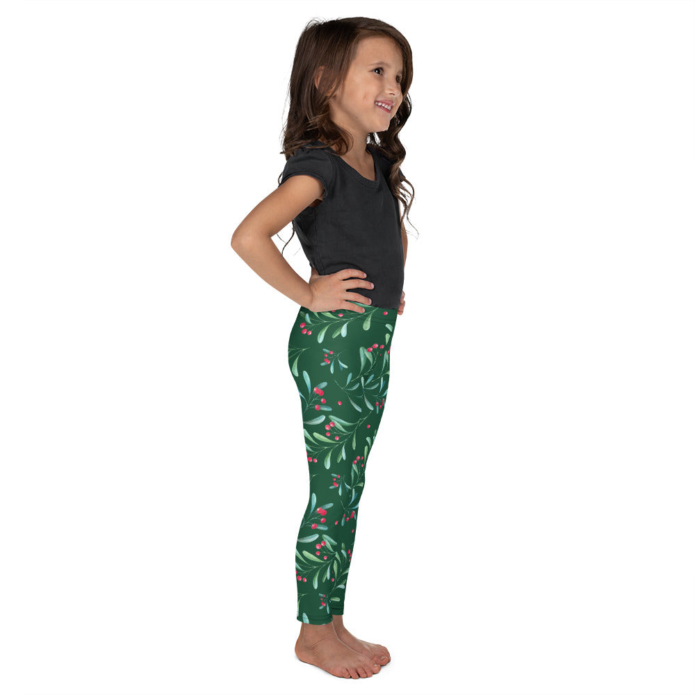 Green Holly Berry Kid's Leggings