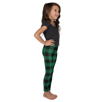 Green Buffalo Plaid Kid's Leggings