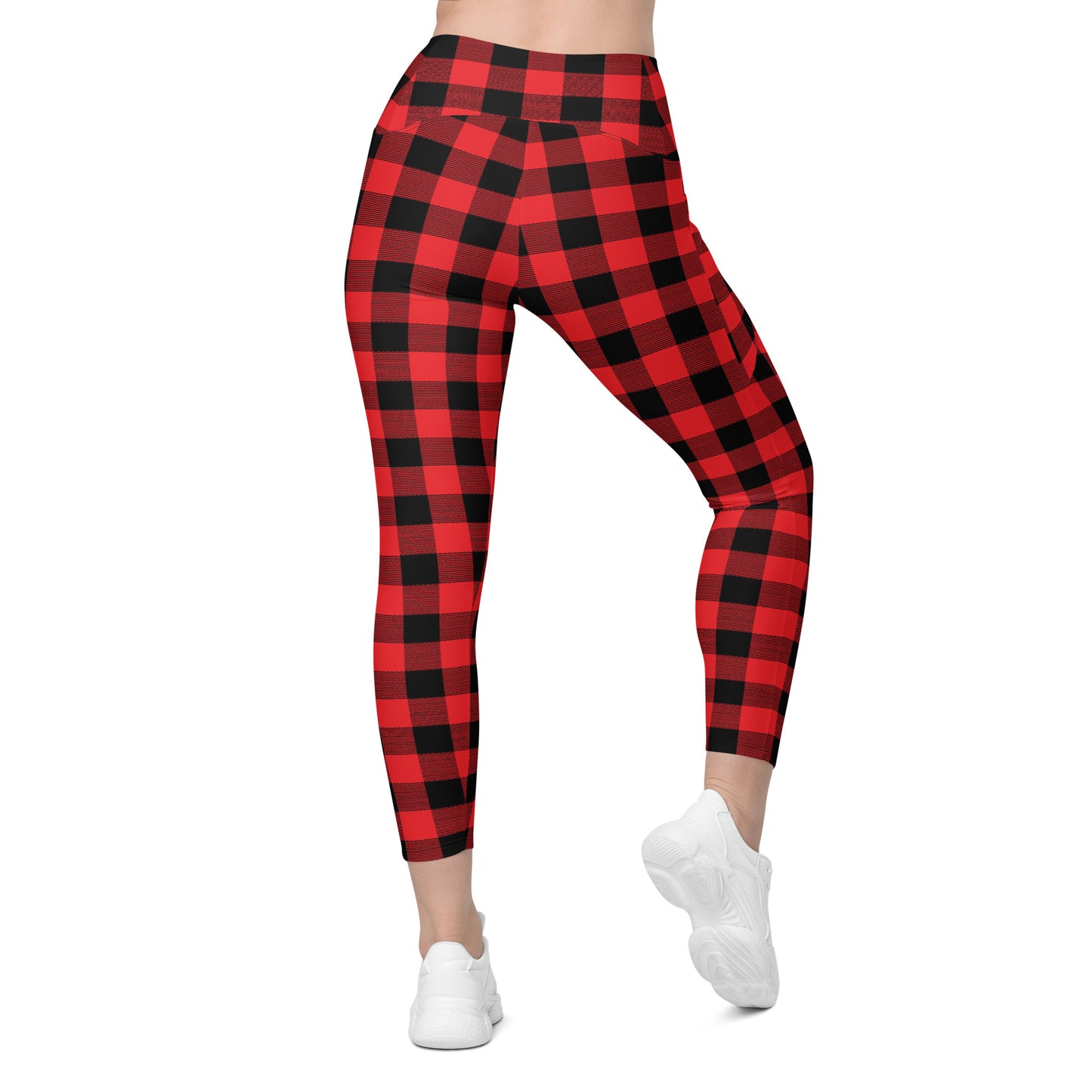 Red Buffalo Plaid Leggings with pockets