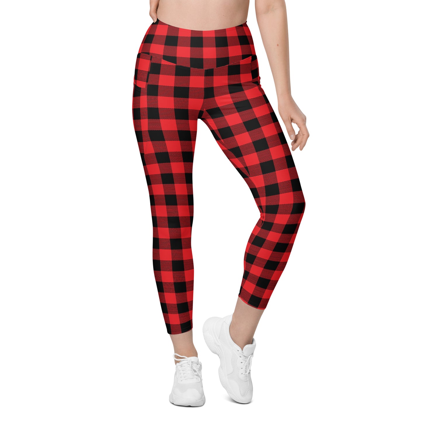 Red Buffalo Plaid Leggings with pockets