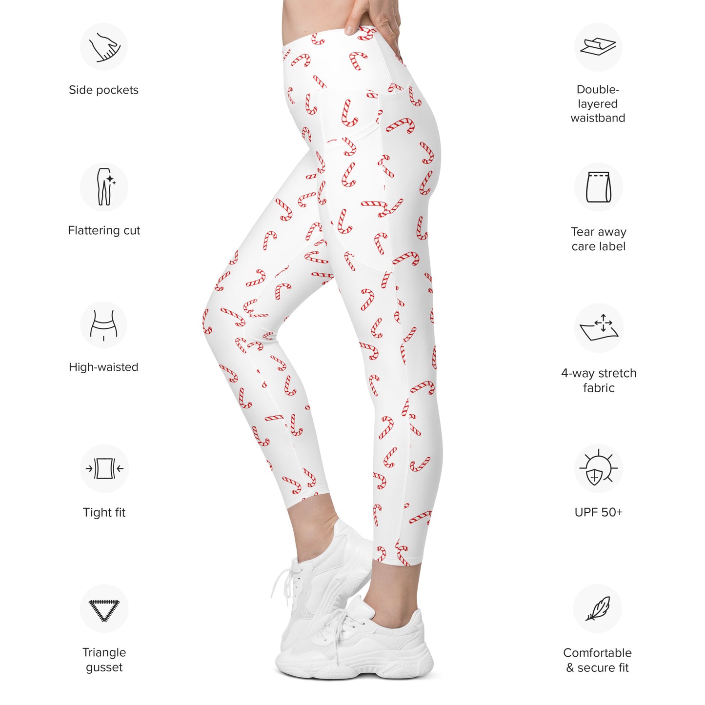 Candy Cane Leggings with pockets