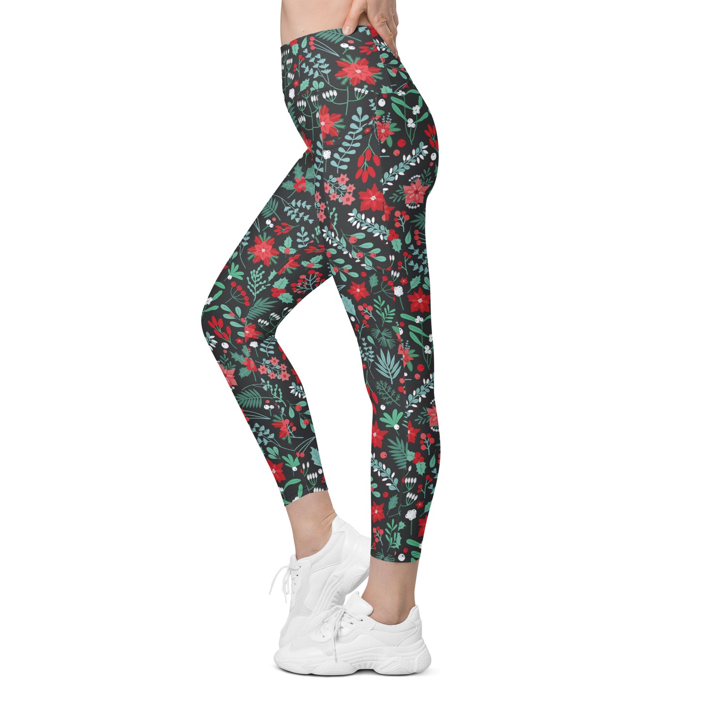 Winter Floral Leggings with pockets