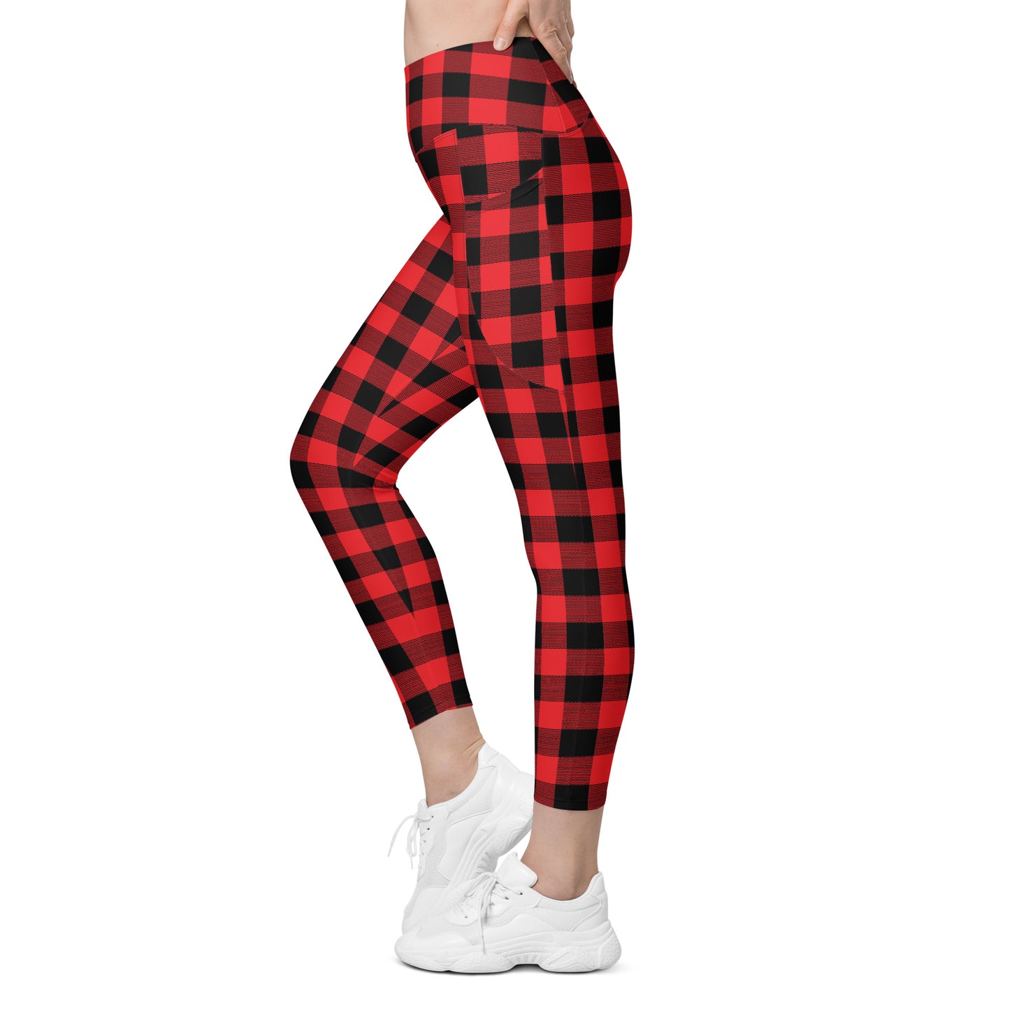 Red Buffalo Plaid Leggings with pockets