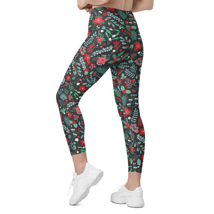 Winter Floral Leggings with pockets