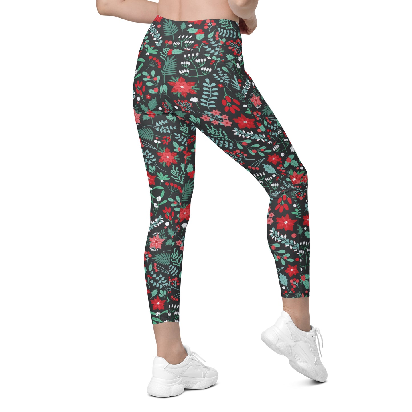 Winter Floral Leggings with pockets