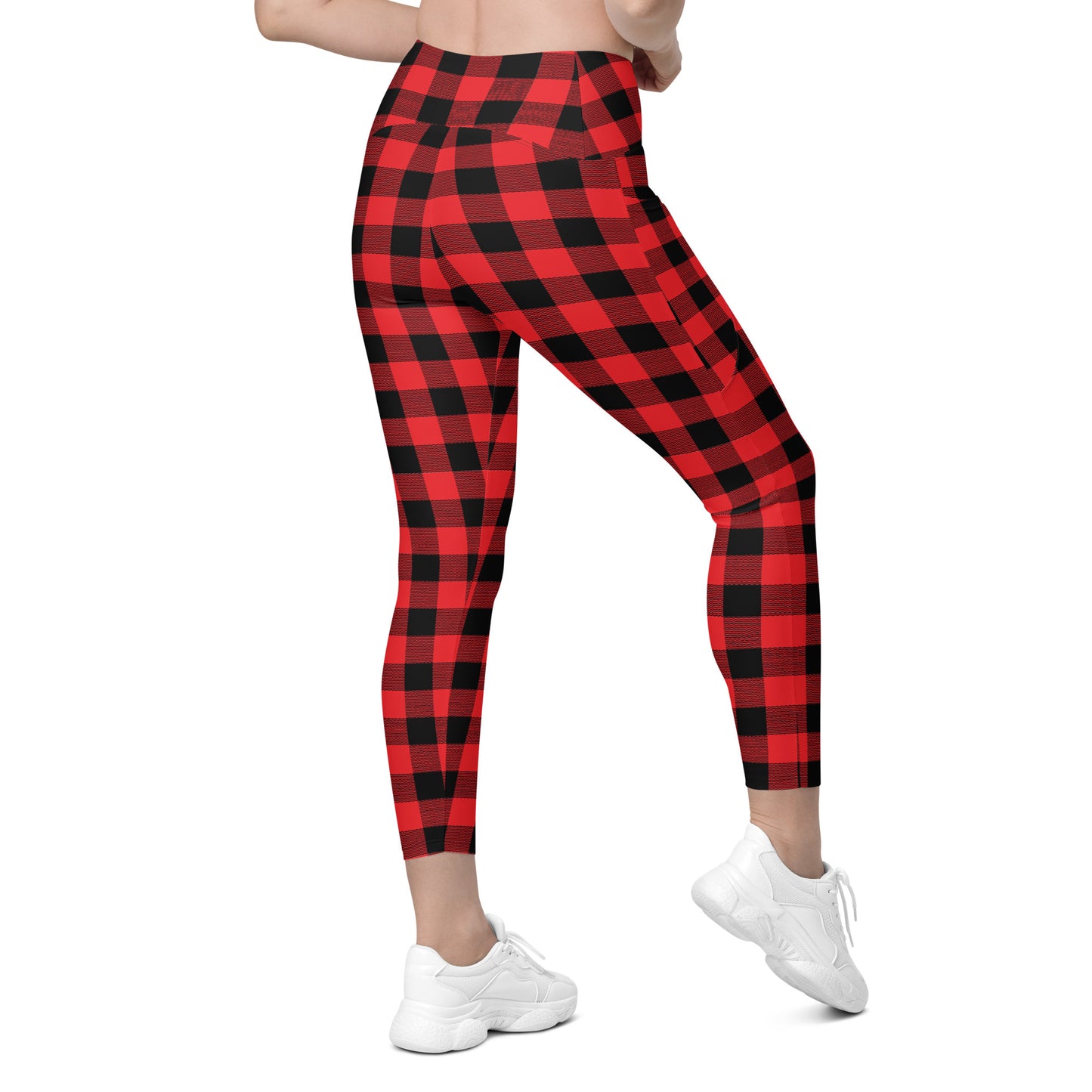 Red Buffalo Plaid Leggings with pockets