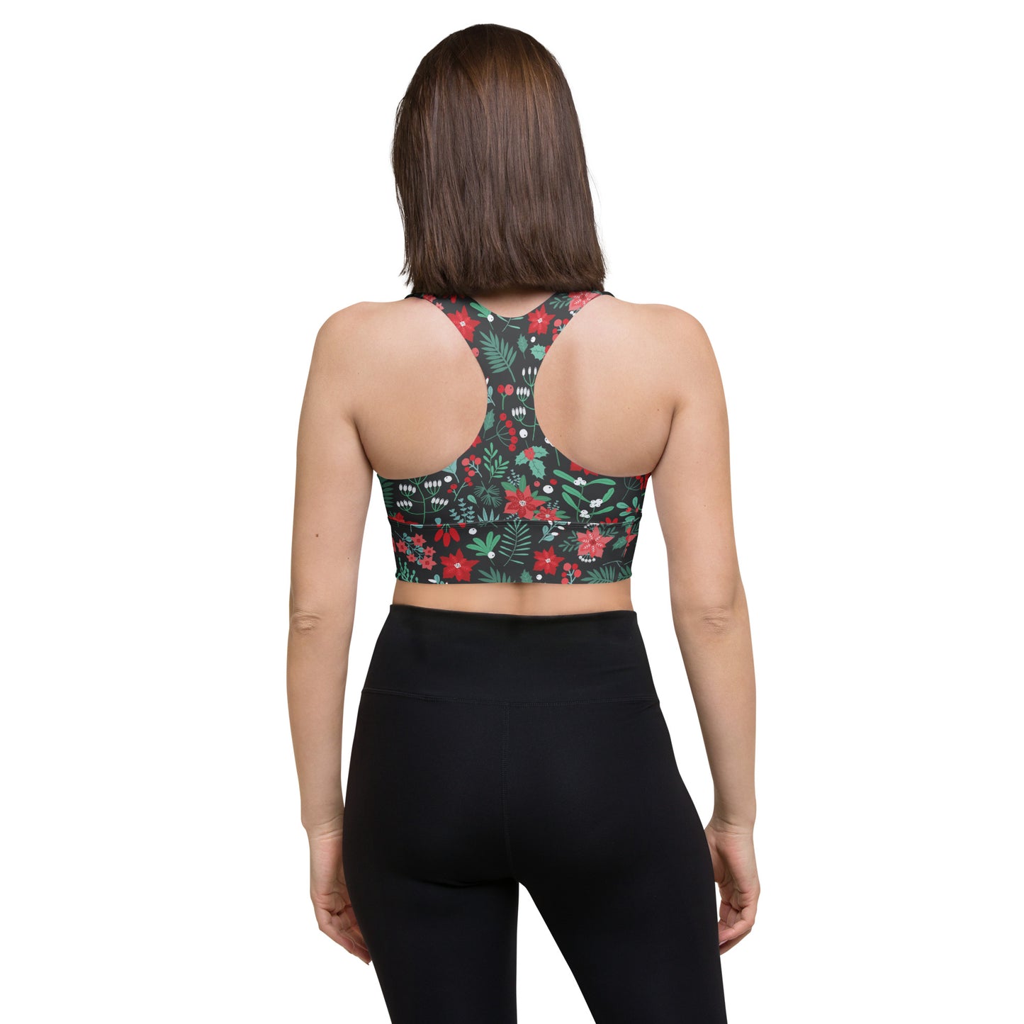 Winter Floral Longline sports bra