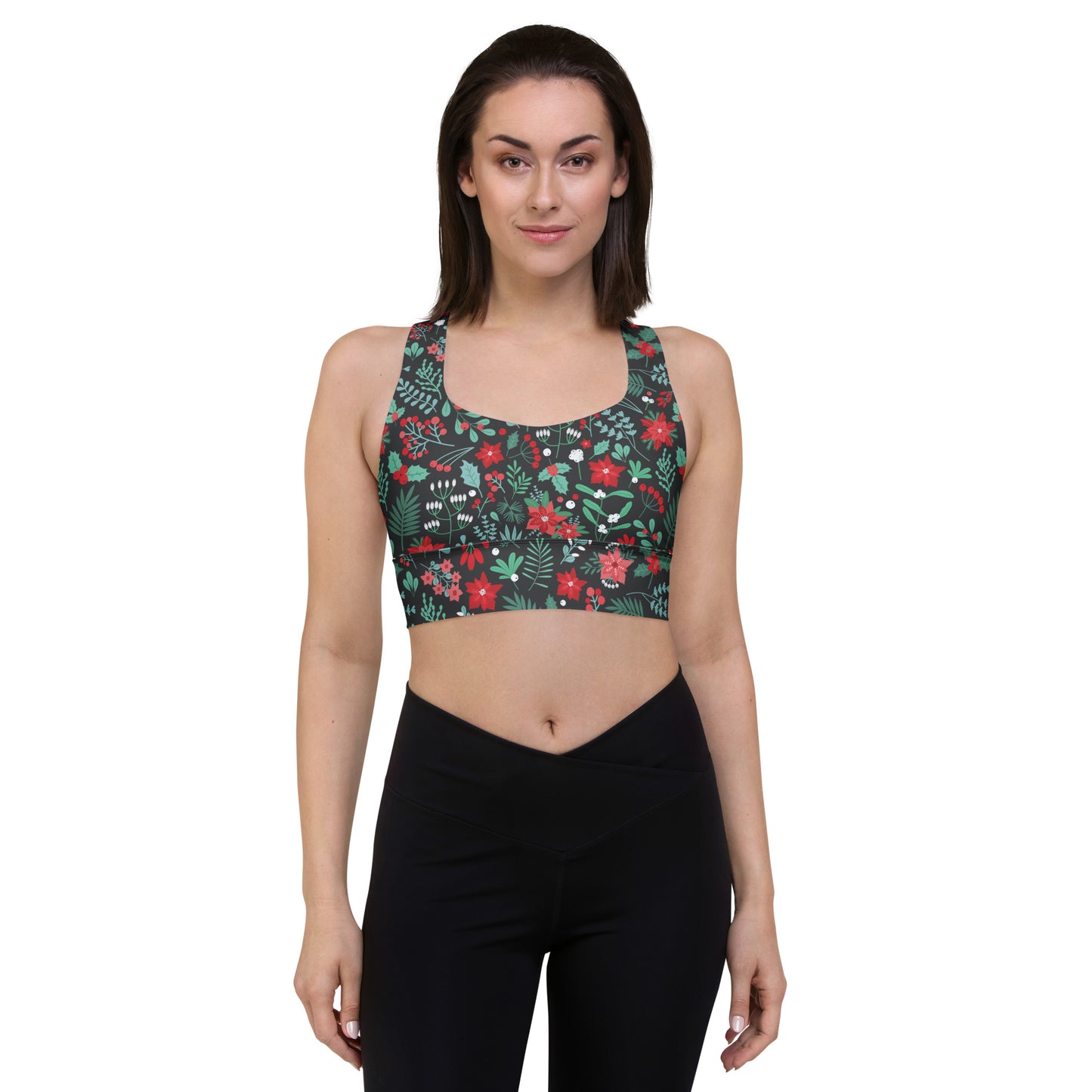 Winter Floral Longline sports bra