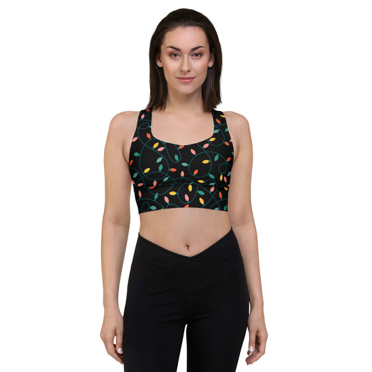 Christmas Light Longline sports bra