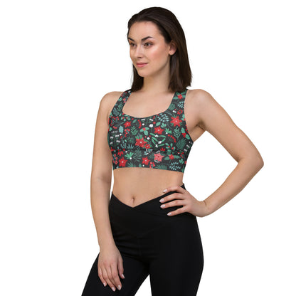 Winter Floral Longline sports bra