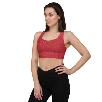 Red Fair Isle Longline sports bra