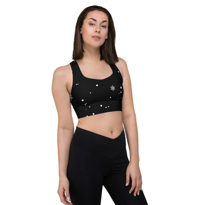 Black Snowflake Longline sports bra