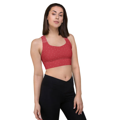 Red Fair Isle Longline sports bra