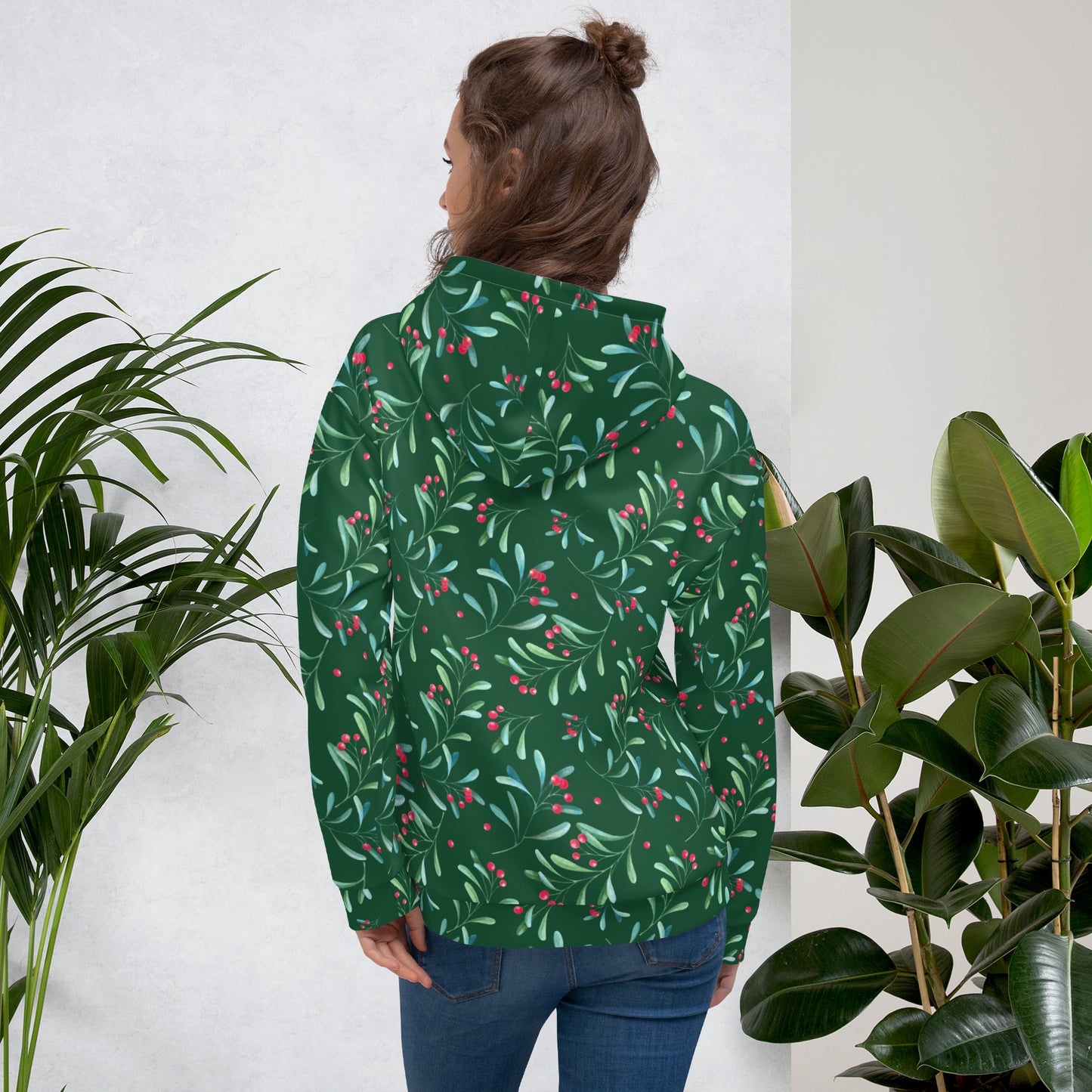 Green Holly Berry Adult Hoodie