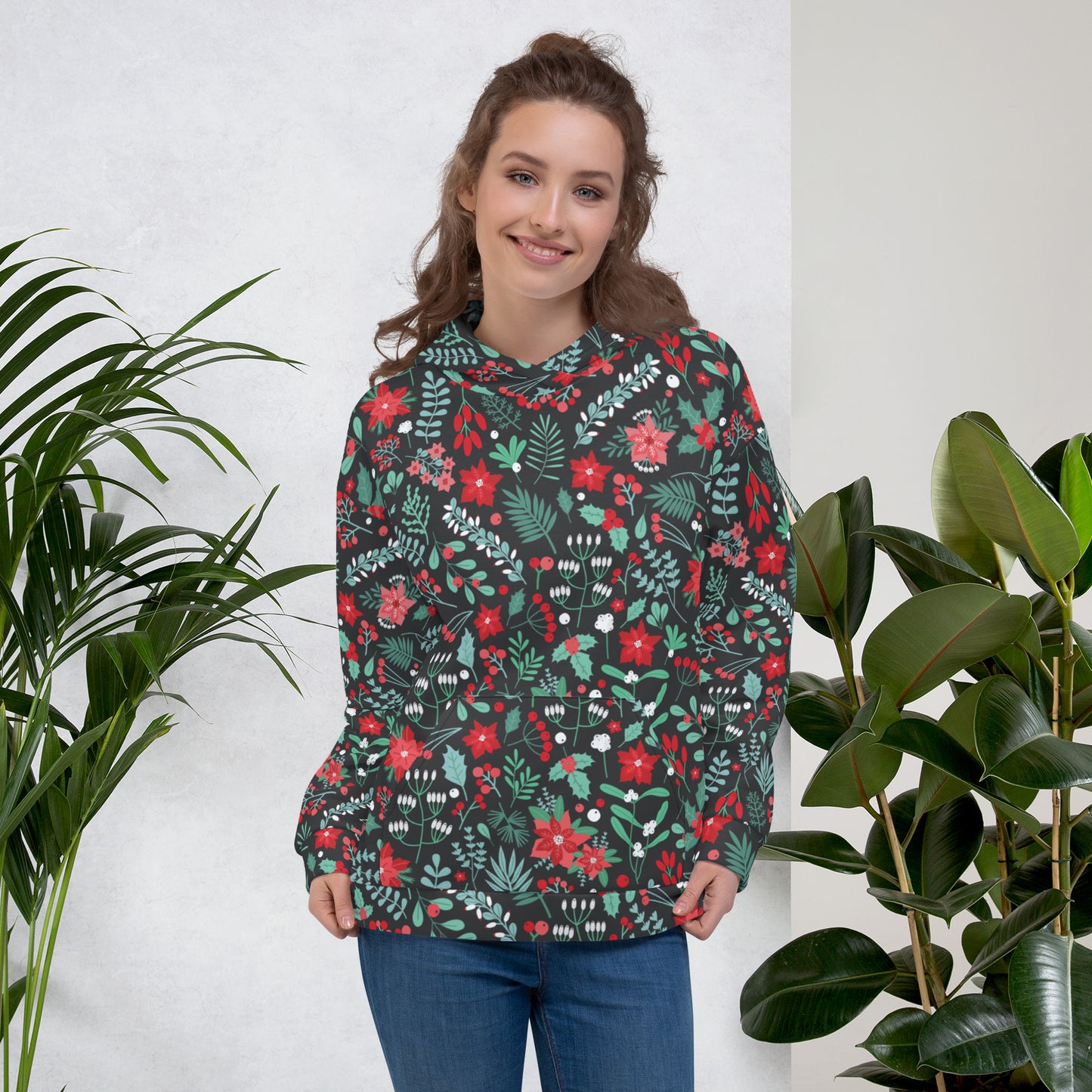 Winter Floral Adult Hoodie