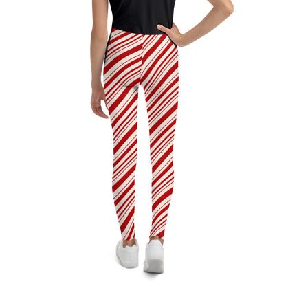 Candy Cane Stripe Youth Leggings