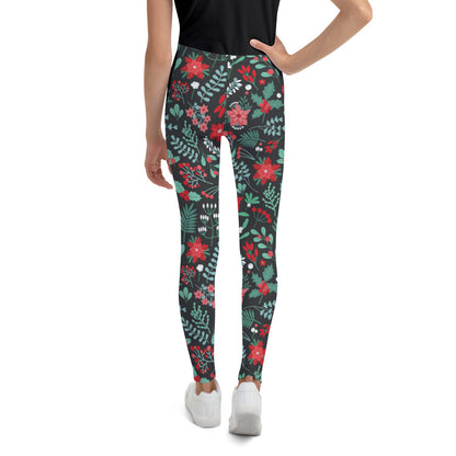 Winter Floral Youth Leggings