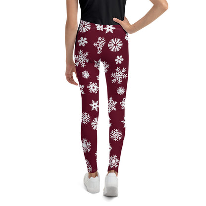 Red Snowflake Youth Leggings