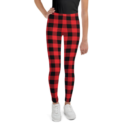 Red Buffalo Plaid Youth Leggings