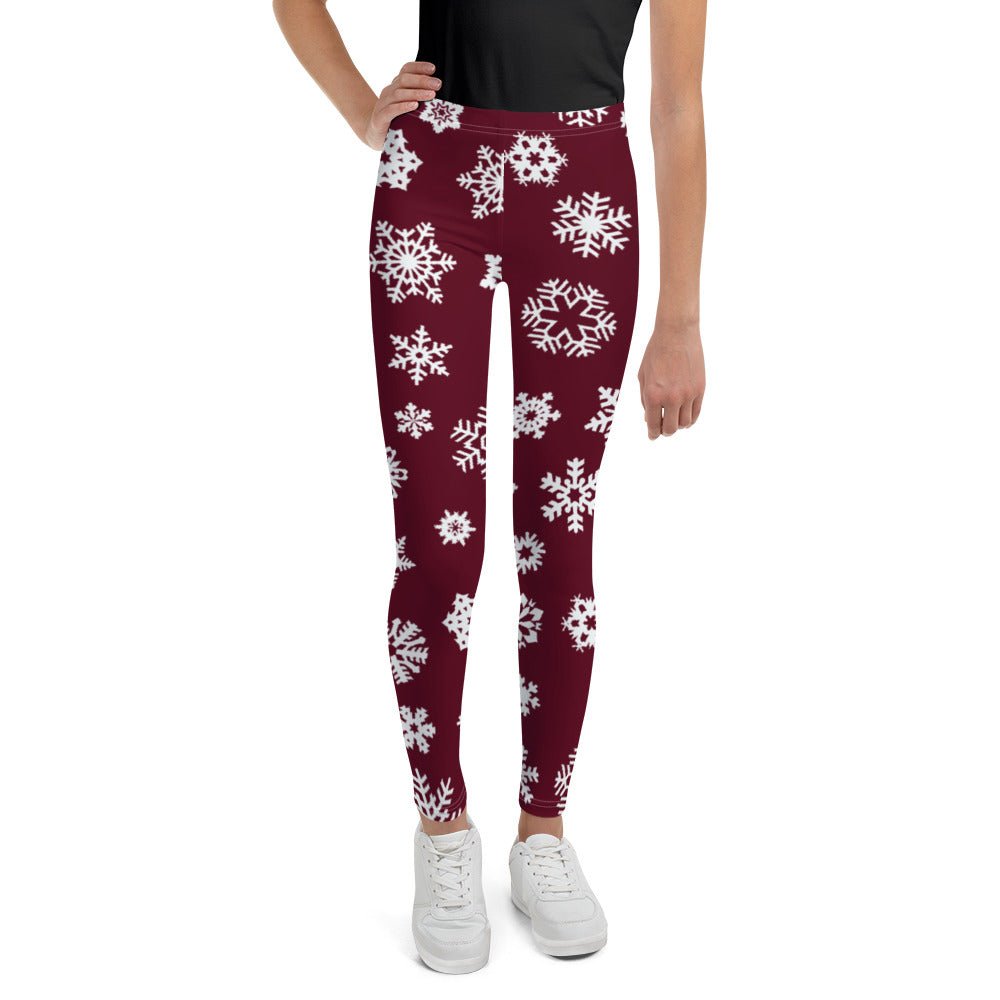 Red Snowflake Youth Leggings