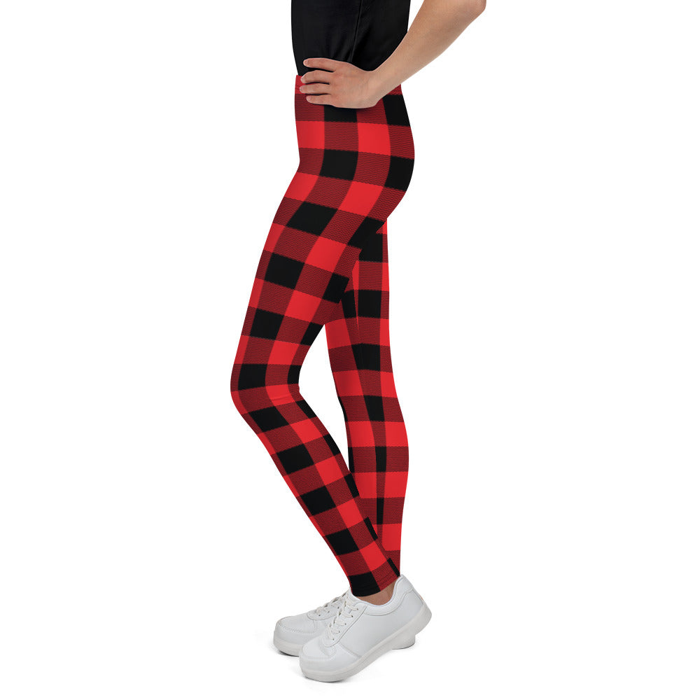 Red Buffalo Plaid Youth Leggings