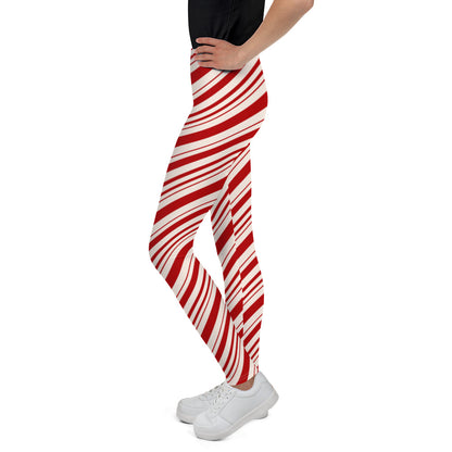 Candy Cane Stripe Youth Leggings