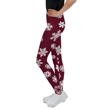 Red Snowflake Youth Leggings