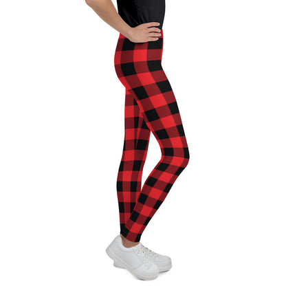 Red Buffalo Plaid Youth Leggings