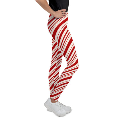 Candy Cane Stripe Youth Leggings