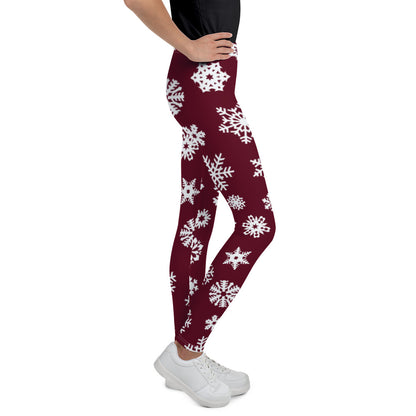 Red Snowflake Youth Leggings