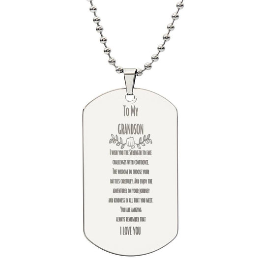 To My Grandson Dog Tag