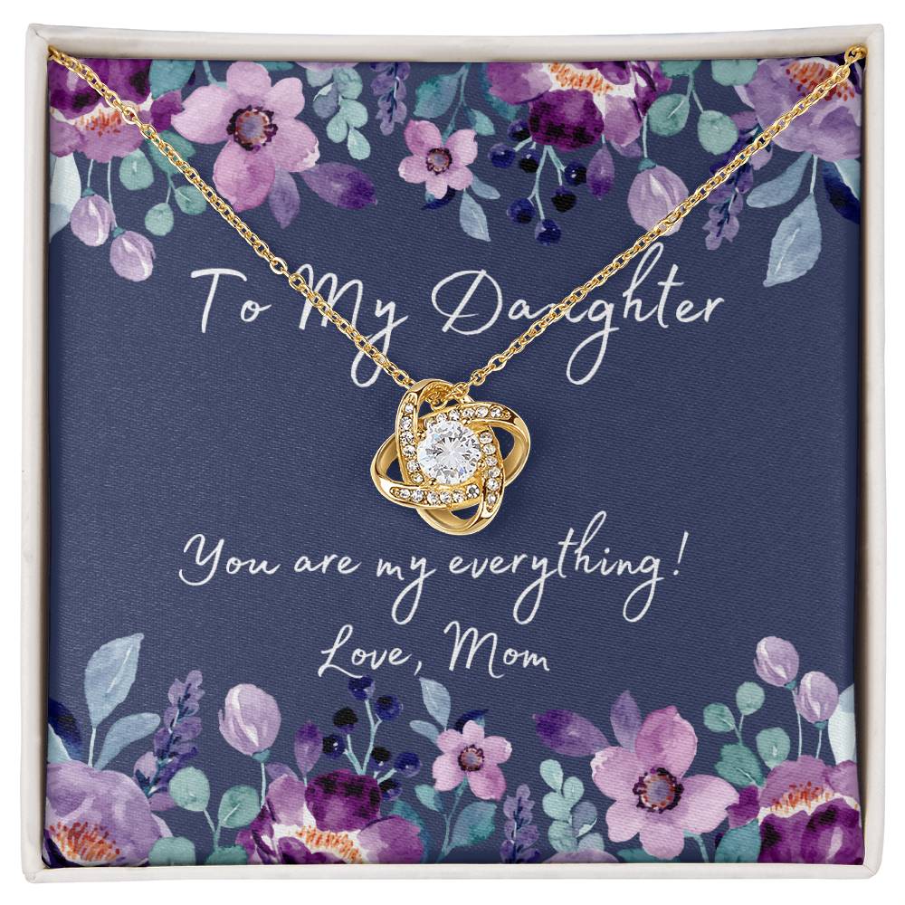 To My Daughter Love Knot Necklace