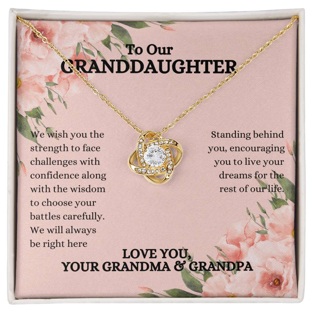 To Our Granddaughter Love Knot Necklace