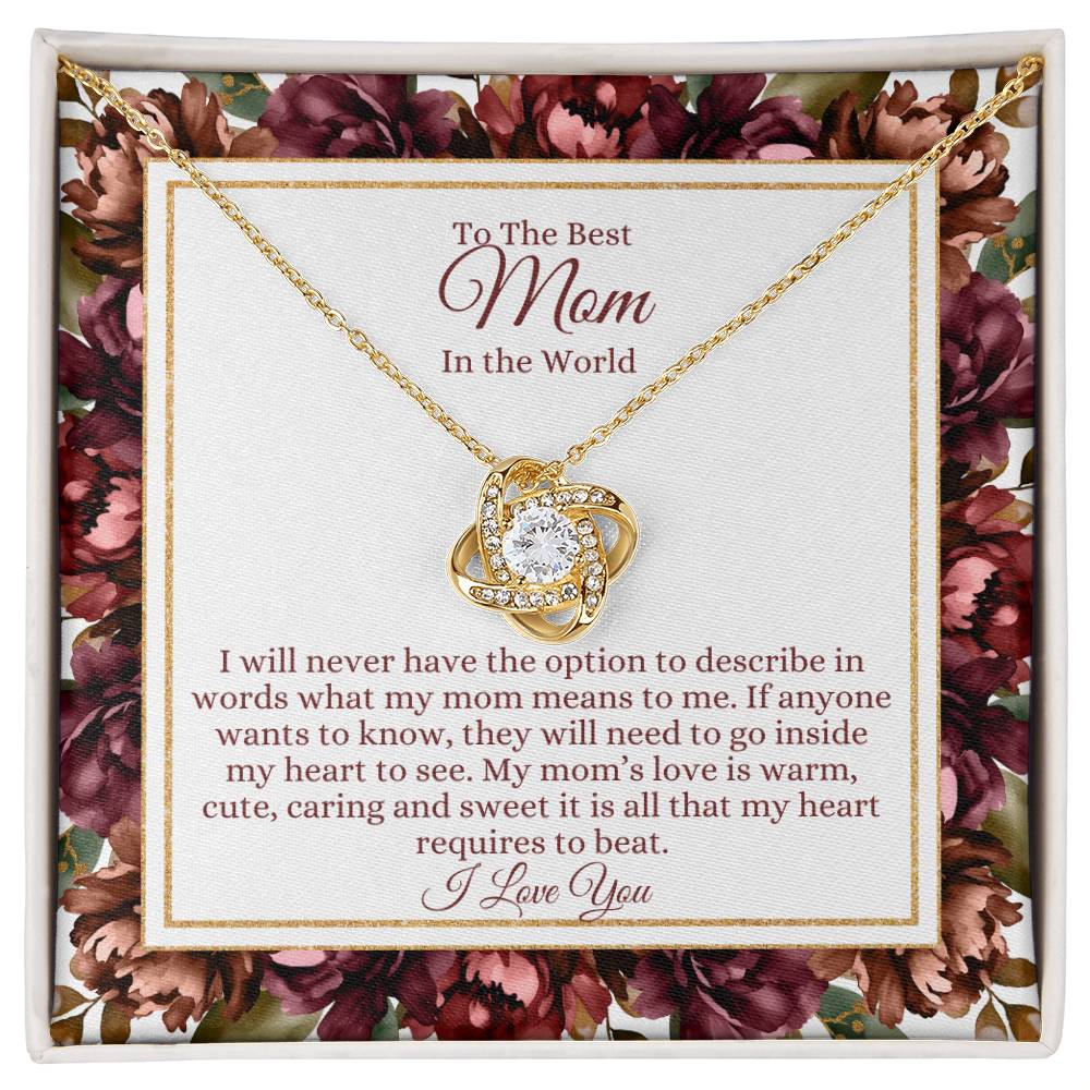 To The Best Mom Love Knot Necklace