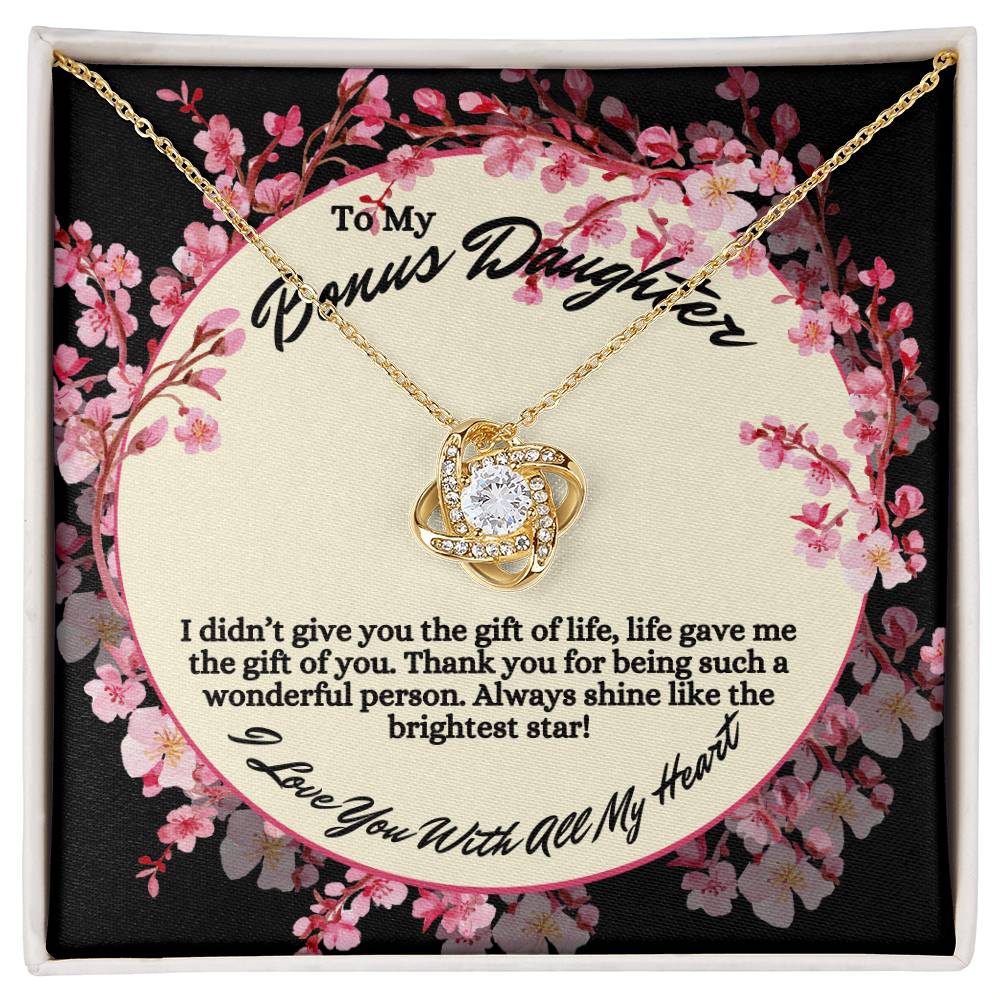 To My Bonus Daughter Love Knot Necklace