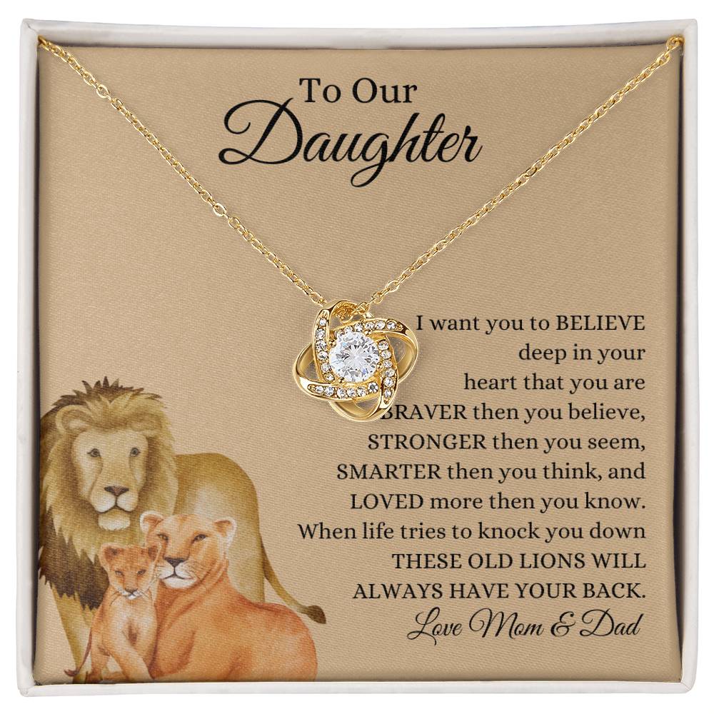 To Our Daughter Love Knot Necklace