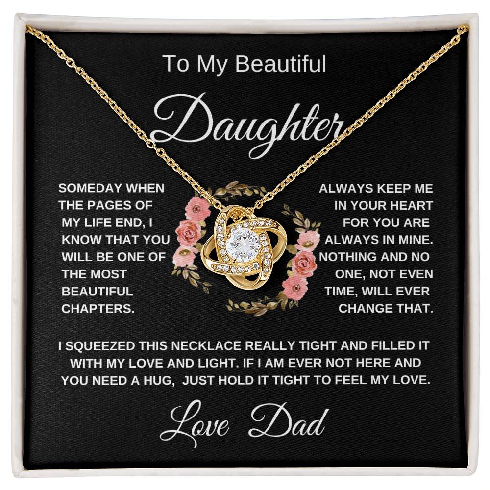 To My Beautiful Daughter Pink Wreath Love Dad Love Knot